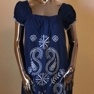 Riley & James Embroidered Babydoll Boho Dress sz S